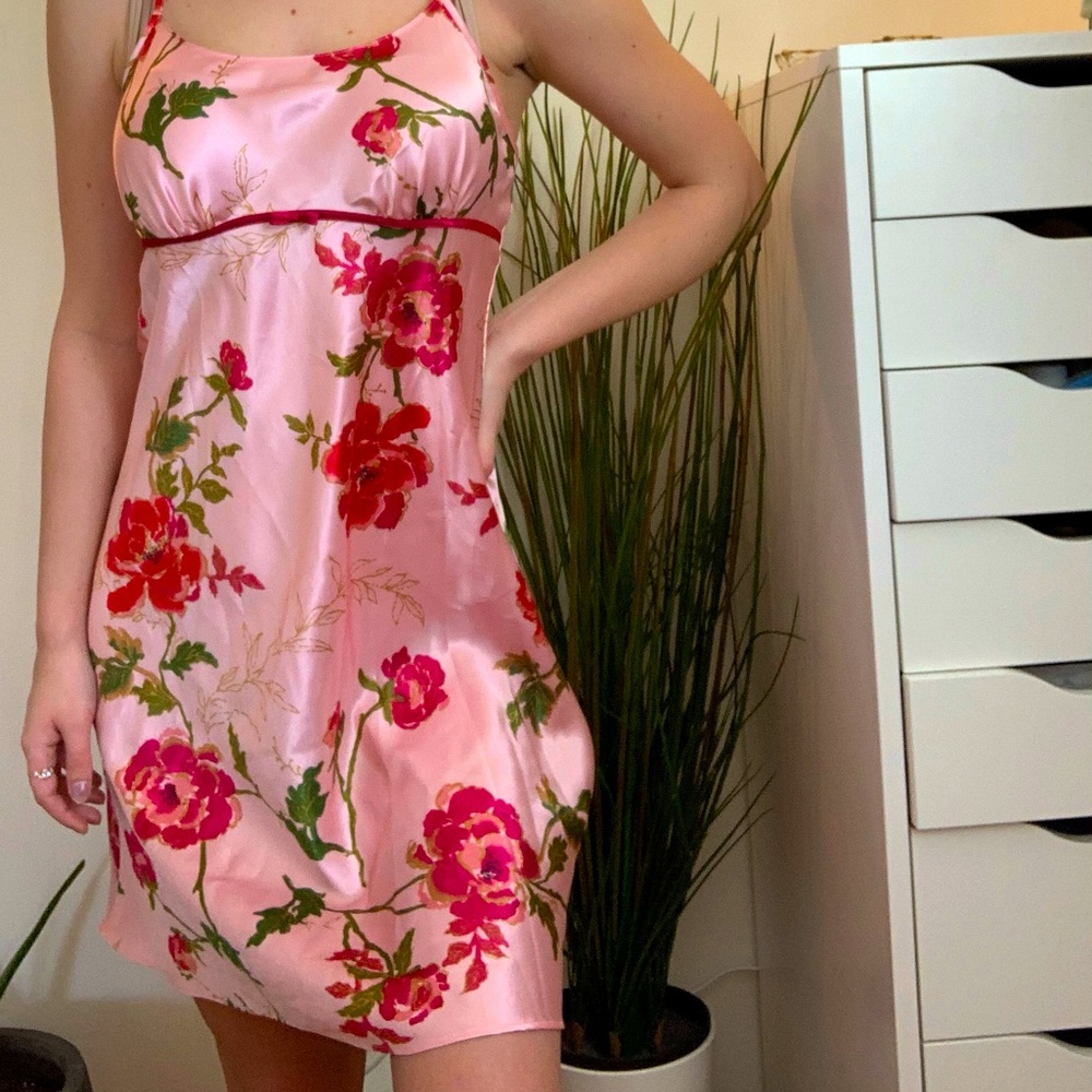 Floral Satin Slip Dress